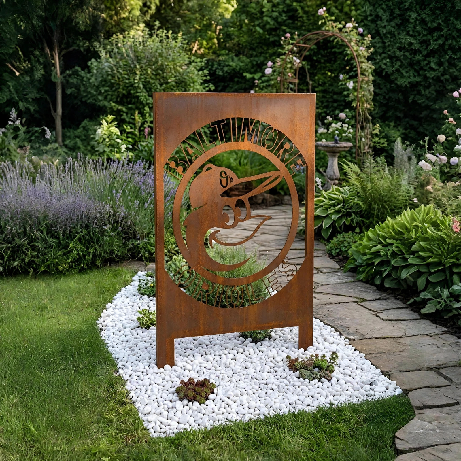 MLB BALTIMORE ORIOLES Baseball Wall Art Home Decor Metal Garden Panel Yard Art Outdoor Decor