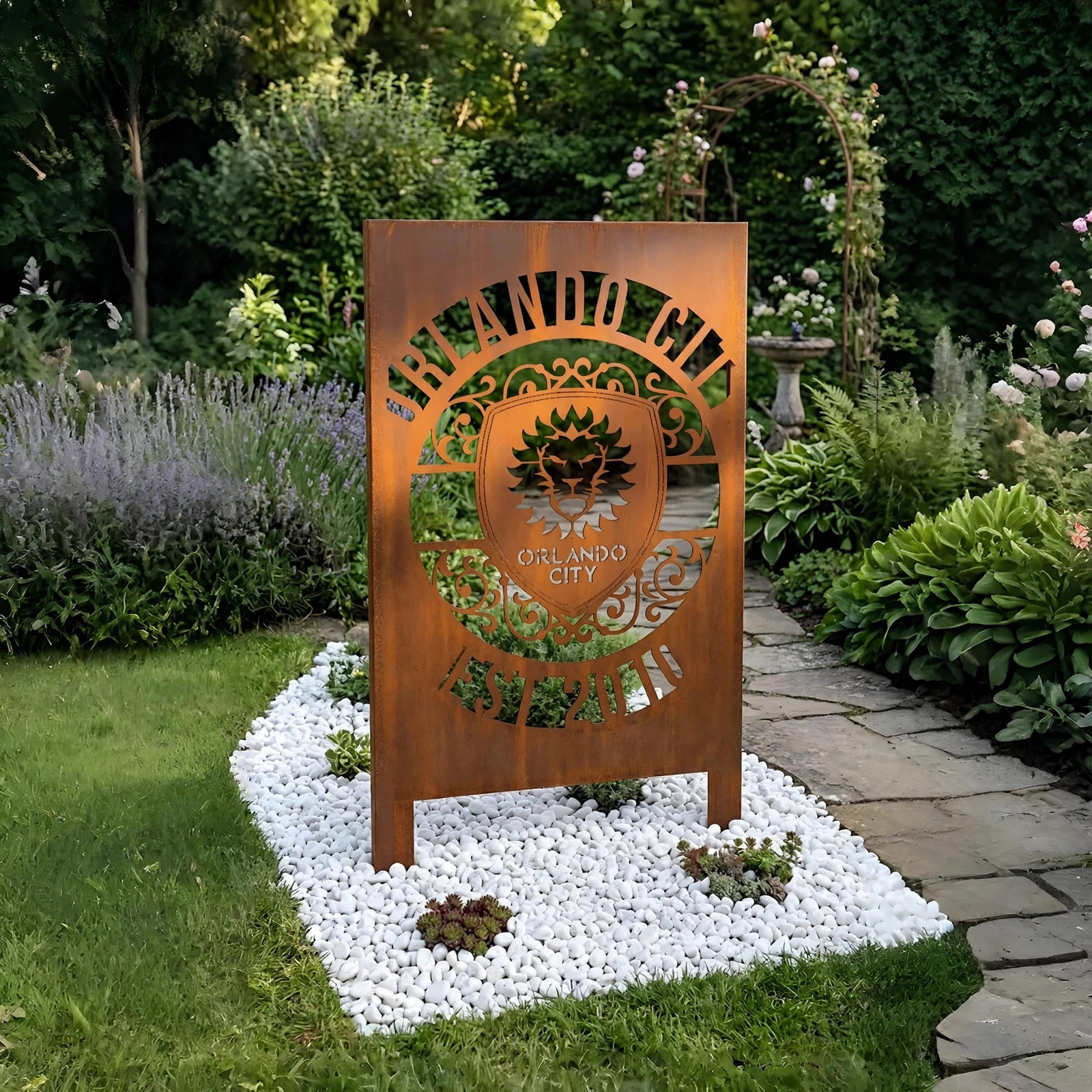 Portland Timbers Logo Metal Garden Panel – MLS Soccer Fan Outdoor Yard Decor Gift