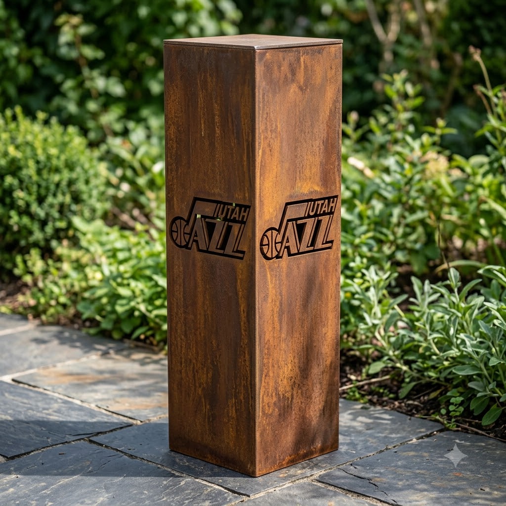 Utah Jazz Logo Garden Metal ColumnNBA Fan Wall Art Home Decor