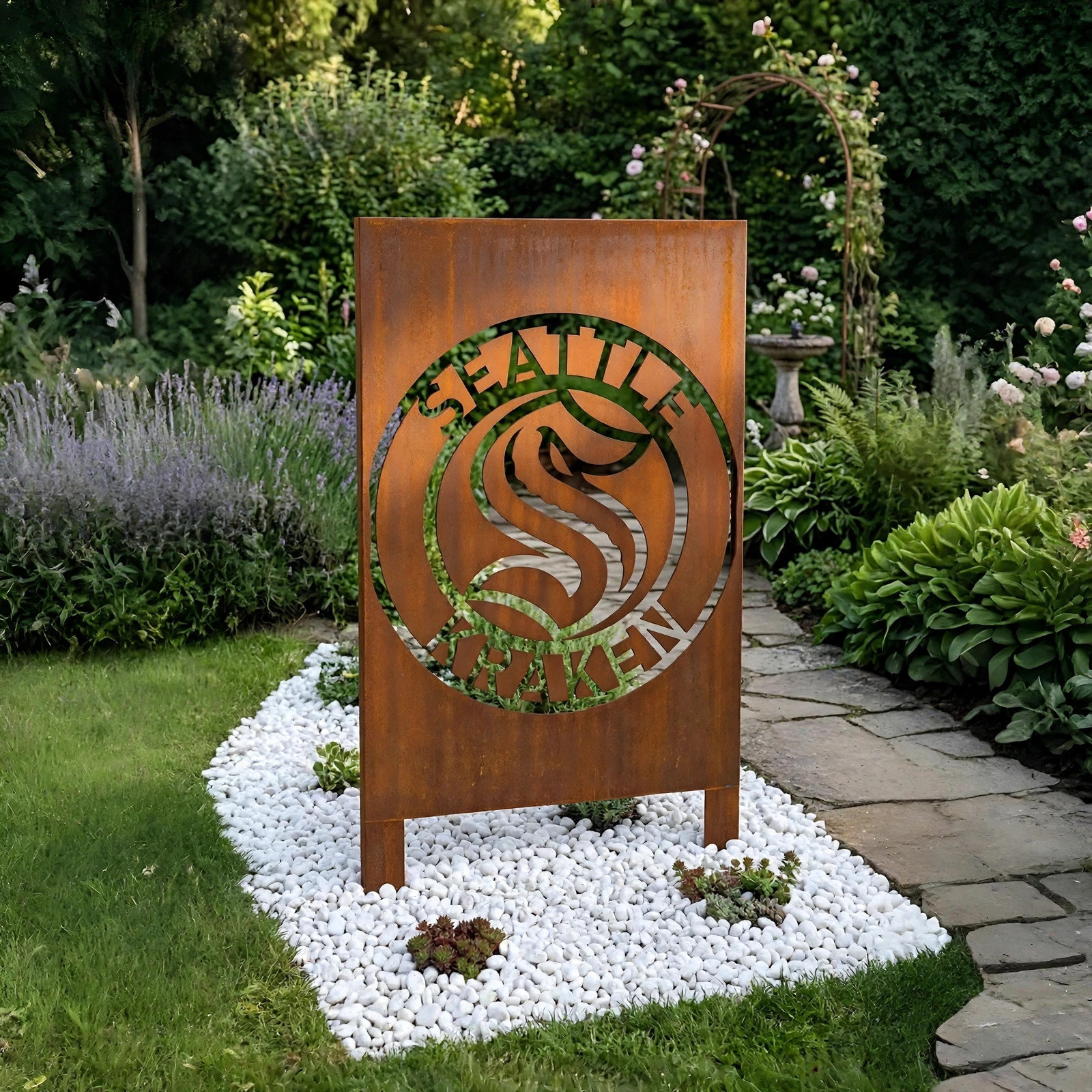 NHL  Seattle Kraken Hockey Wall Art Home Decor Metal Garden Panel Yard Art Outdoor Decor