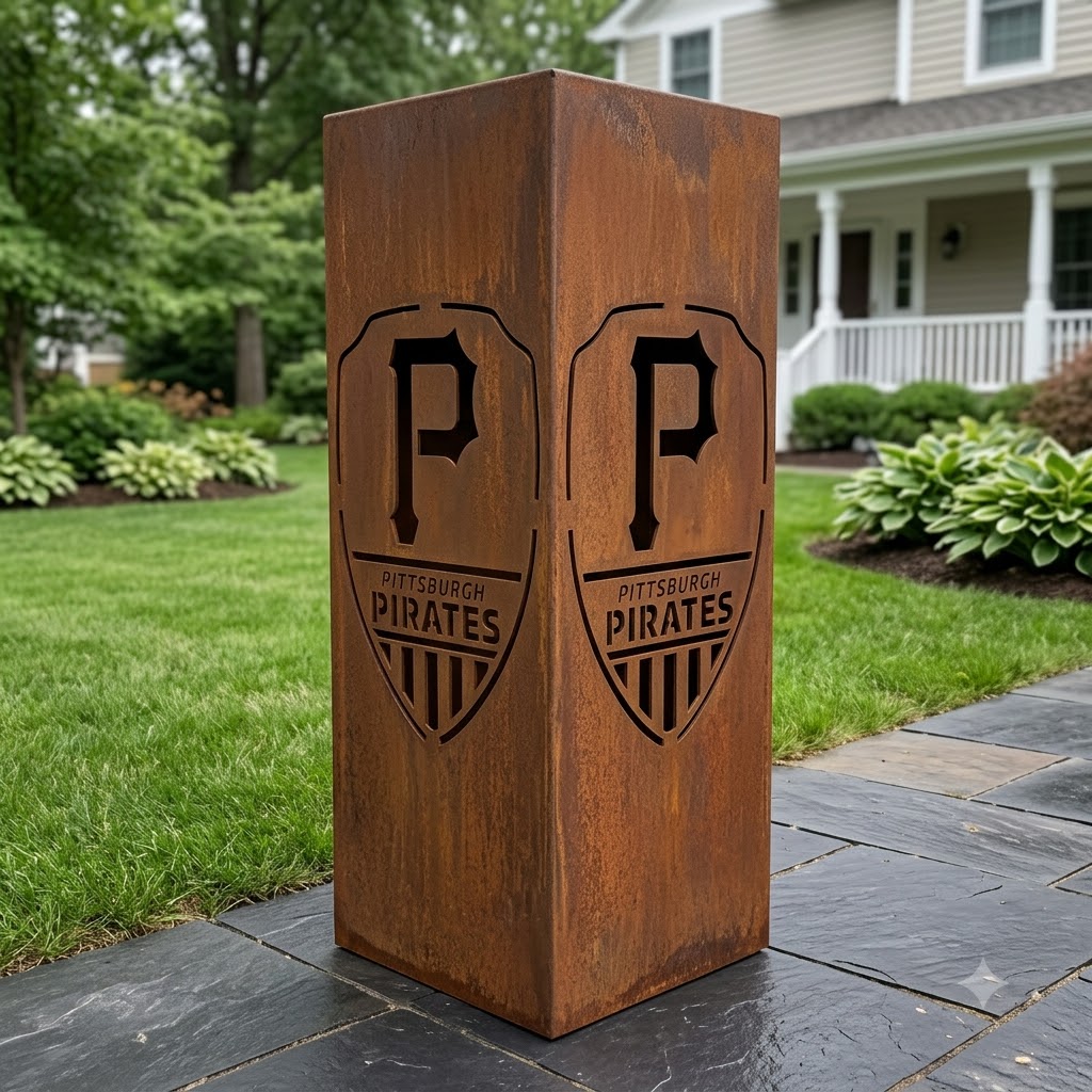 Pittsburgh Pirates Shield Shape Metal Sign LED Light MLB Fan Wall Art Home Decor