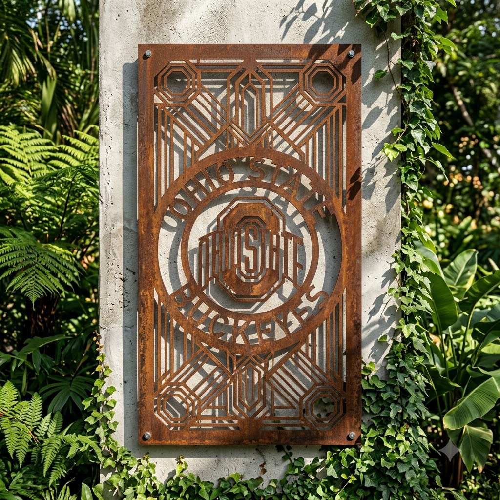 NBA OHIO STATE Custom Metal Garden PanelBasketball NCAA Wall Art Home Decor