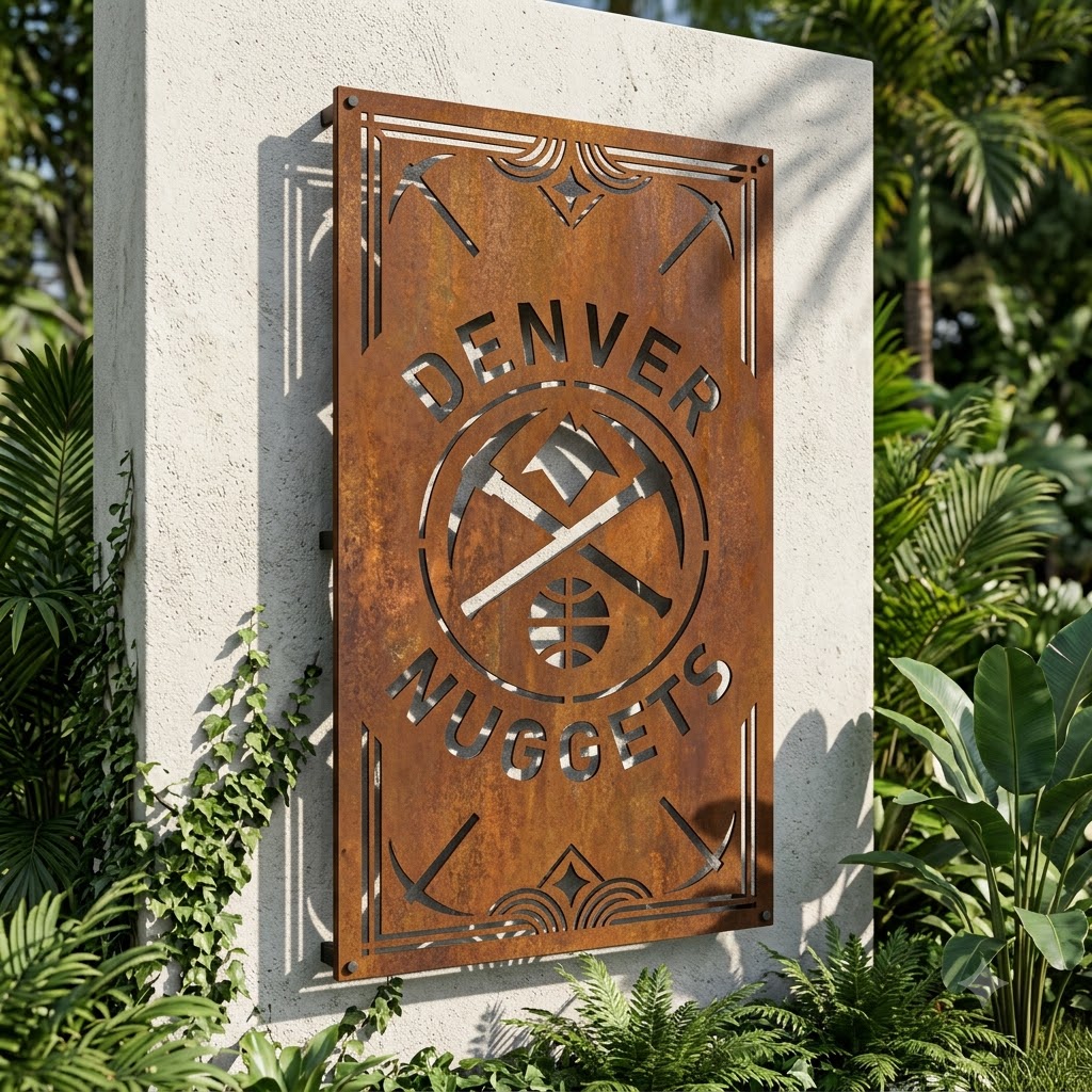 NBA Denver Nuggets Custom Metal Garden PanelBasketball Wall Art Home Decor