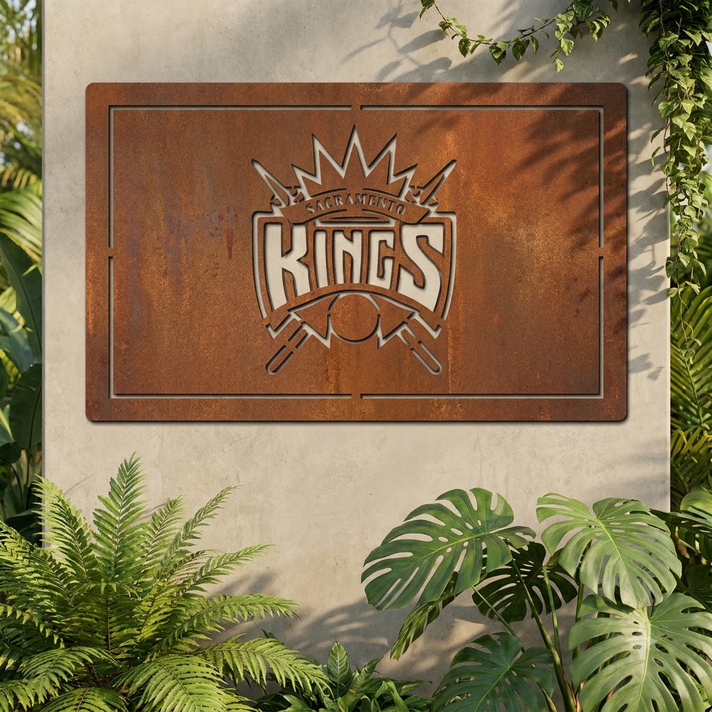 Sacramento Kings NBA Custom Metal Garden PanelHome Bar Wall Art Decor