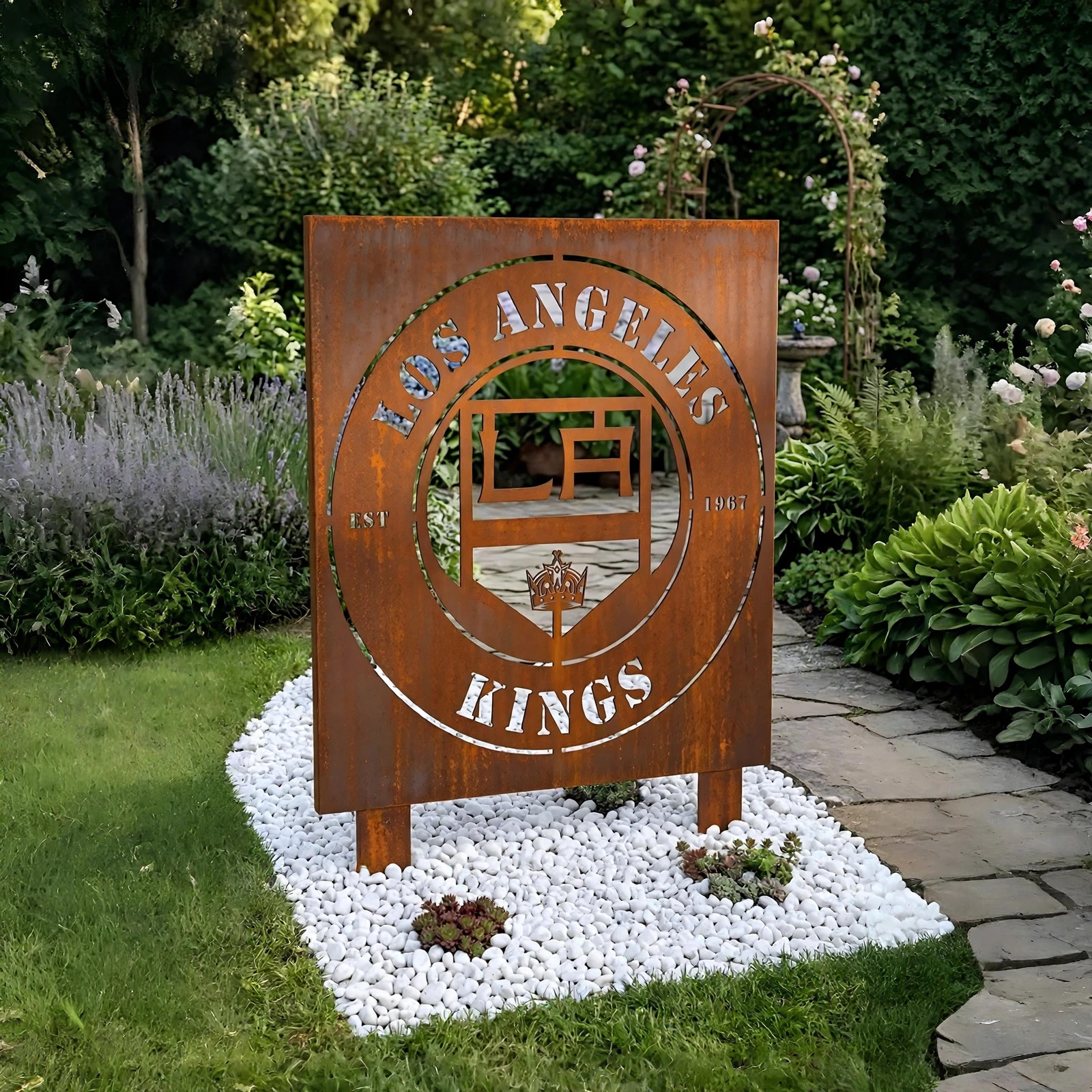 NHL Los Angeles Kings Metal Garden Panel Yard Art Outdoor Decor
