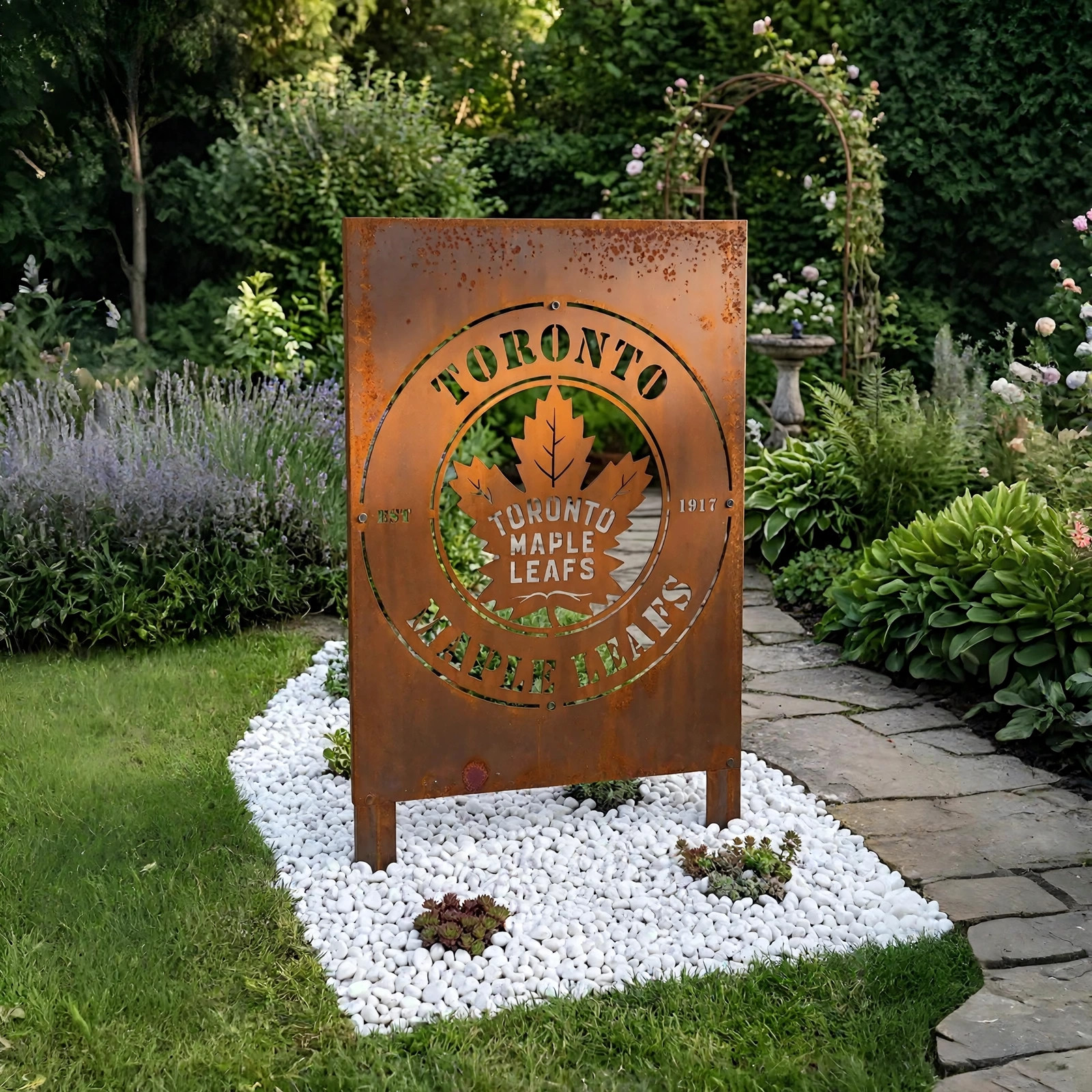 NHL Toronto Maple Leafs Metal Garden Panel Yard Art Outdoor Decor