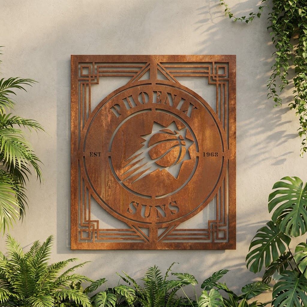 Phoenix Suns Custom Metal Garden PanelNBA Wall Art Home Decor