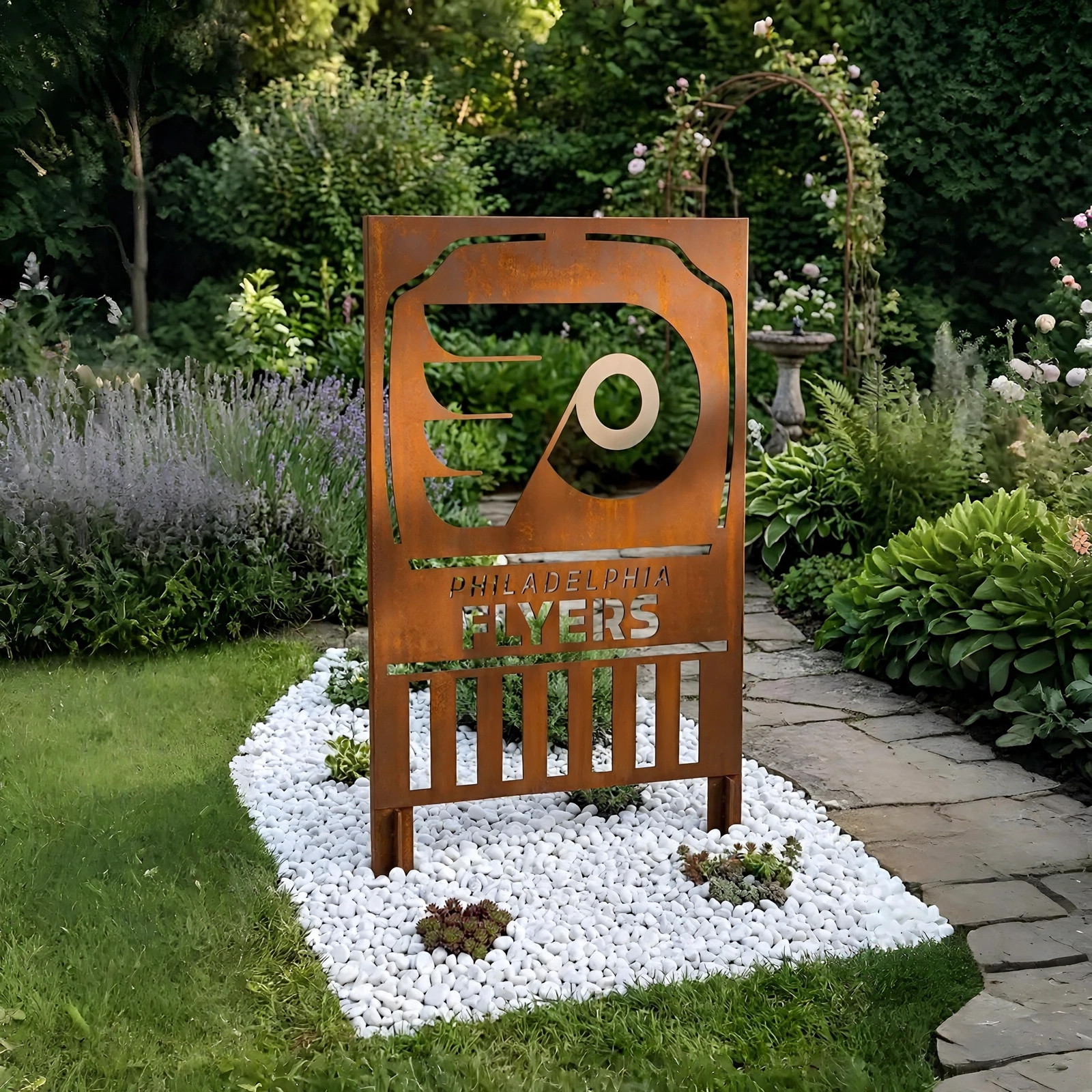 NHL Philadelphia Flyers Shield Shape NHL Fan Wall Art Home Decor Metal Garden Panel Yard Art Outdoor Decor