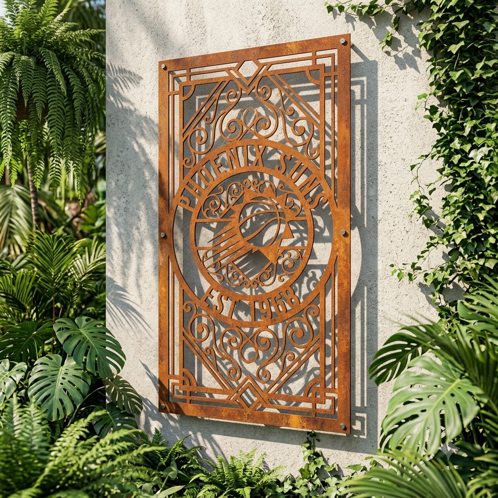 NBA Phoenix Suns Custom Metal Garden PanelBasketball Monogram Wall Art Home Decor