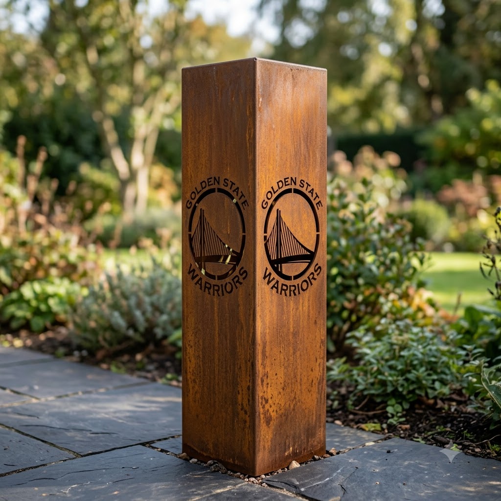 Golden State Warriors Logo Garden Metal ColumnNBA Fan Wall Art Home Decor