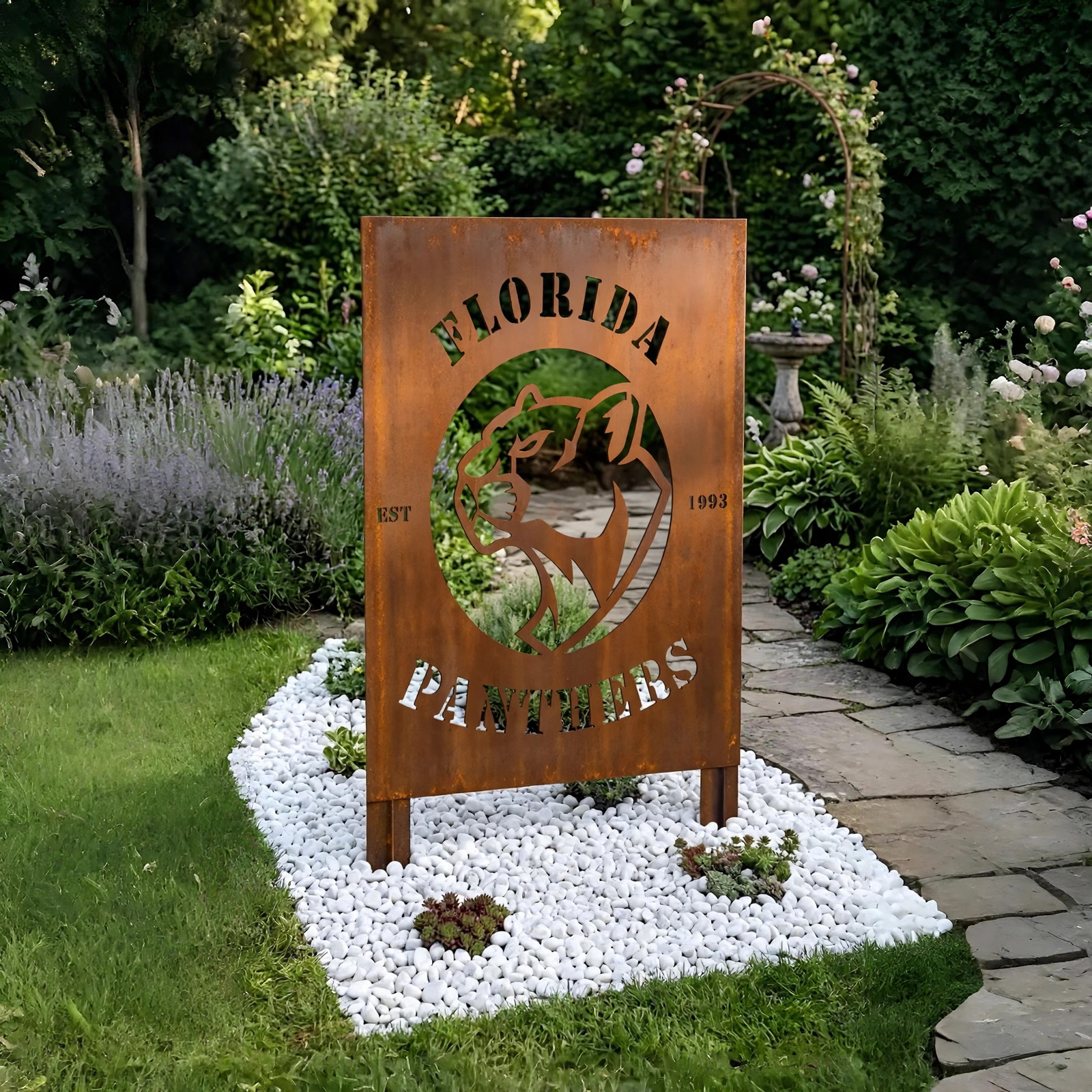 NHL Florida Panthers NHL Metal Wall Art Hockey Fan Gift Outdoor Patio Porch Vintage Decor Metal Garden Panel Yard Art Outdoor Decor