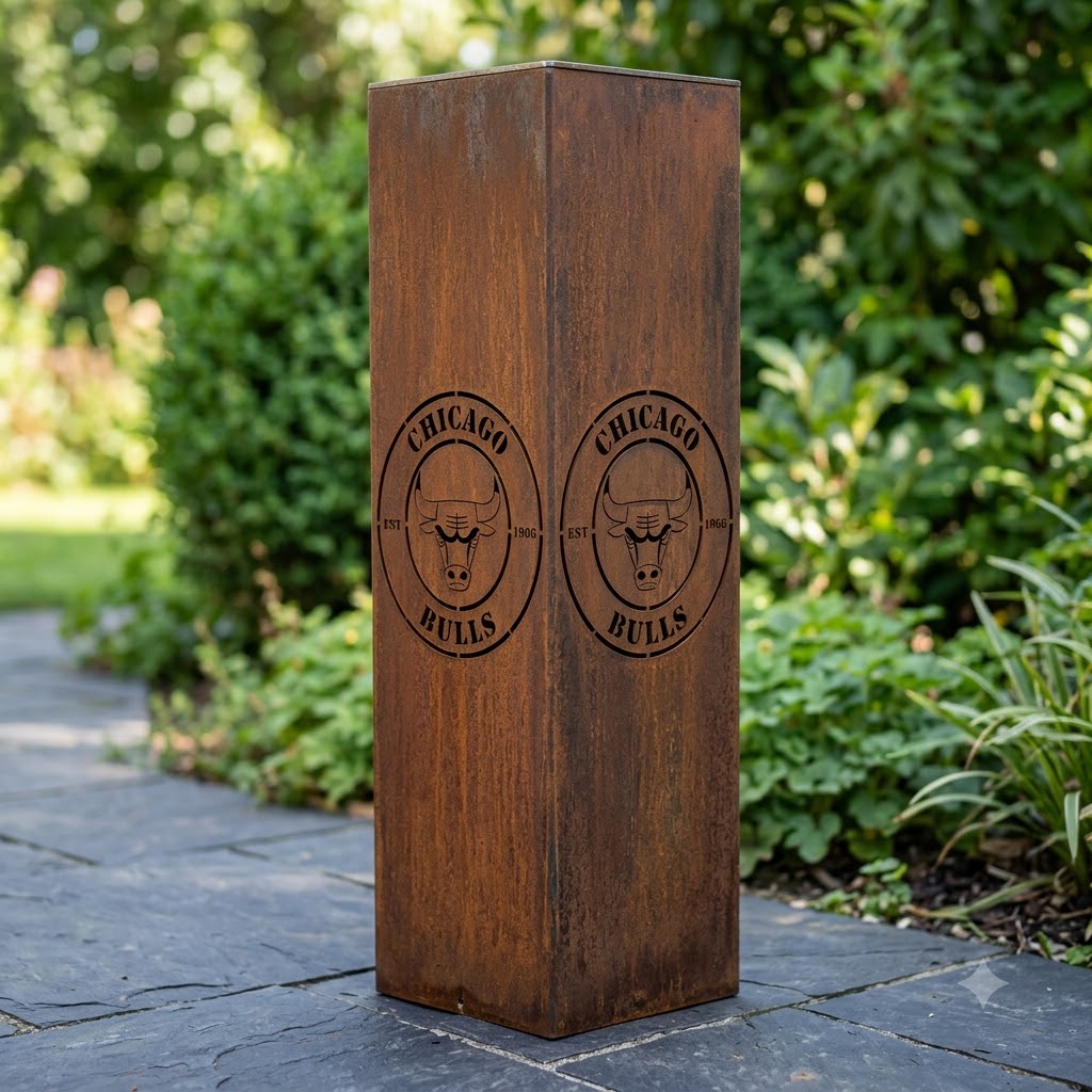 Chicago Bulls Garden Metal ColumnNBA Wall Art Home Decor