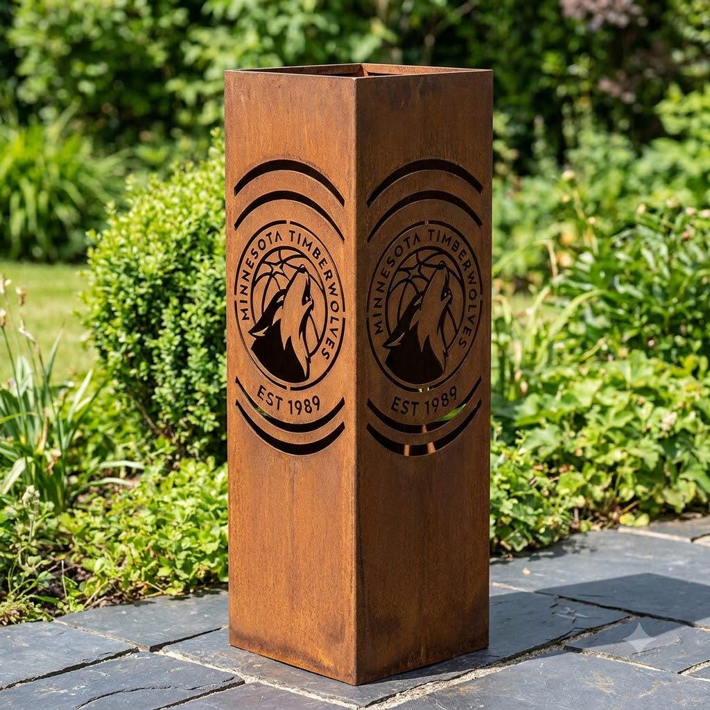 Minnesota Timberwolves Garden Metal ColumnNBA Wall Art Home Decor (1)