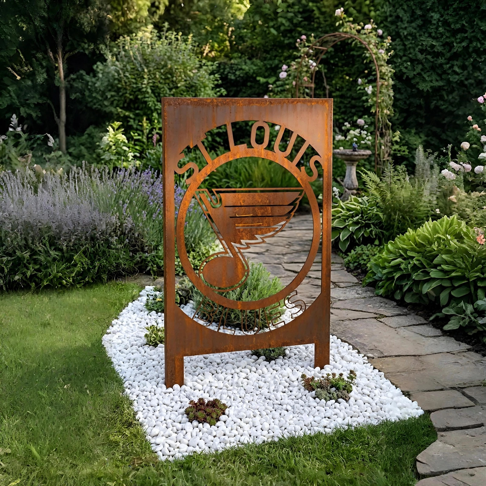 NHL  St Louis Blues Hockey Wall Art Home Decor Metal Garden Panel Yard Art Outdoor Decor