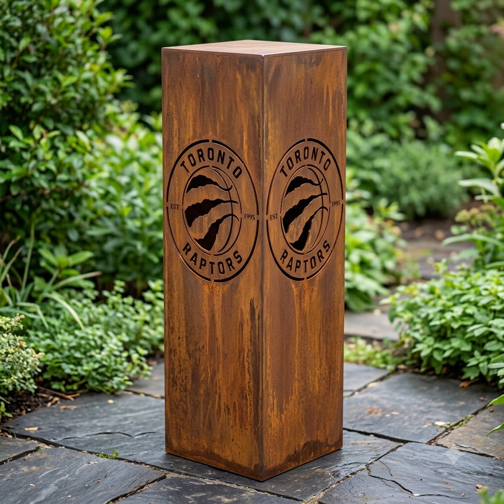 Toronto Raptors NBA Garden Metal Column Metal Wall Art Basketball Fan Gift Outdoor Patio Porch Vintage Deco