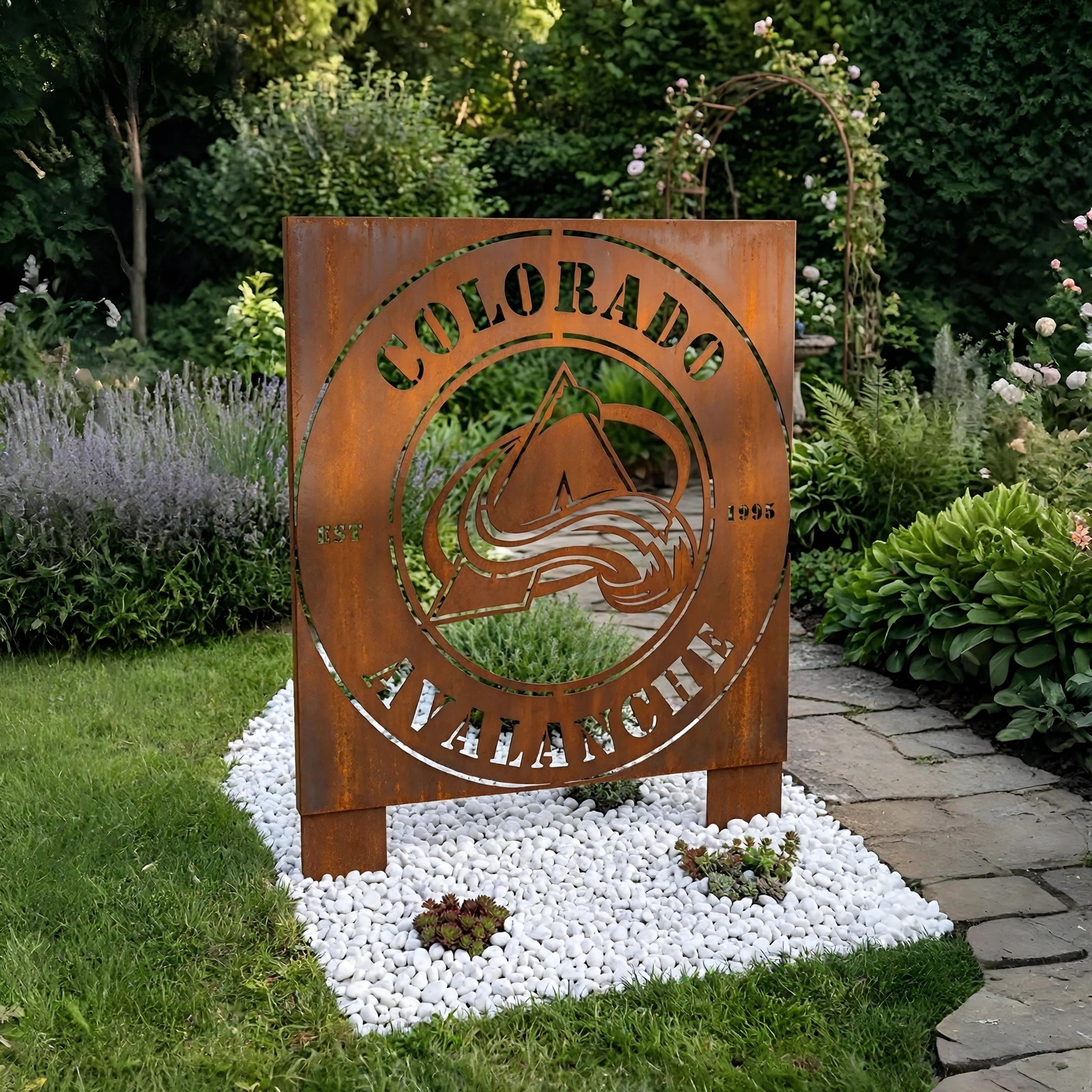 NHL Colorado Avalanche Metal Garden Panel Yard Art Outdoor Decor