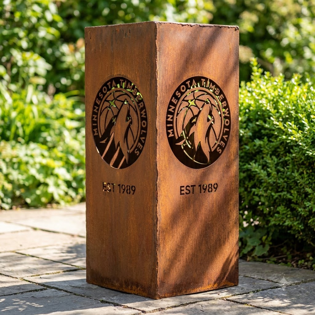Minnesota Timberwolves NBA Garden Metal Column Metal Wall Art Basketball Fan Gift Outdoor Patio Porch Vinta (1)