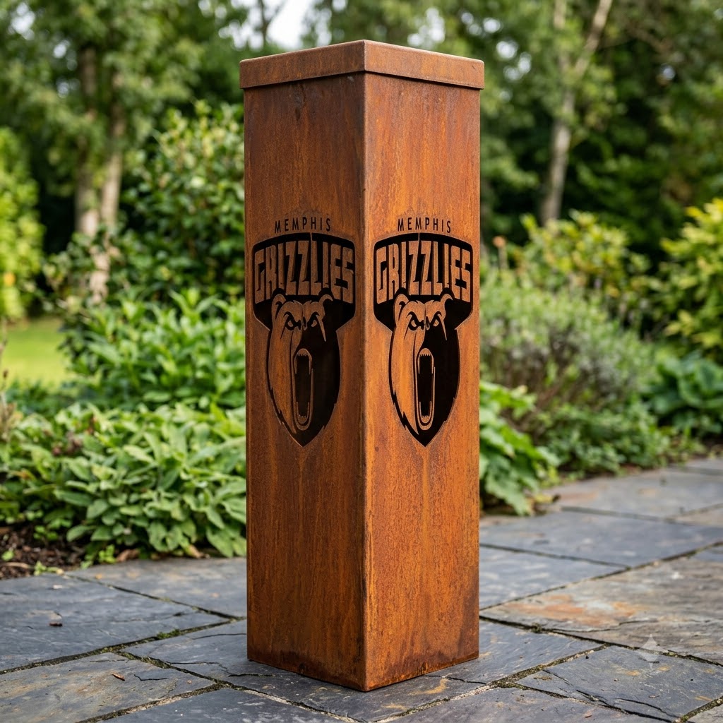 Memphis Grizzlies Logo Garden Metal ColumnNBA Wall Art Home Decor