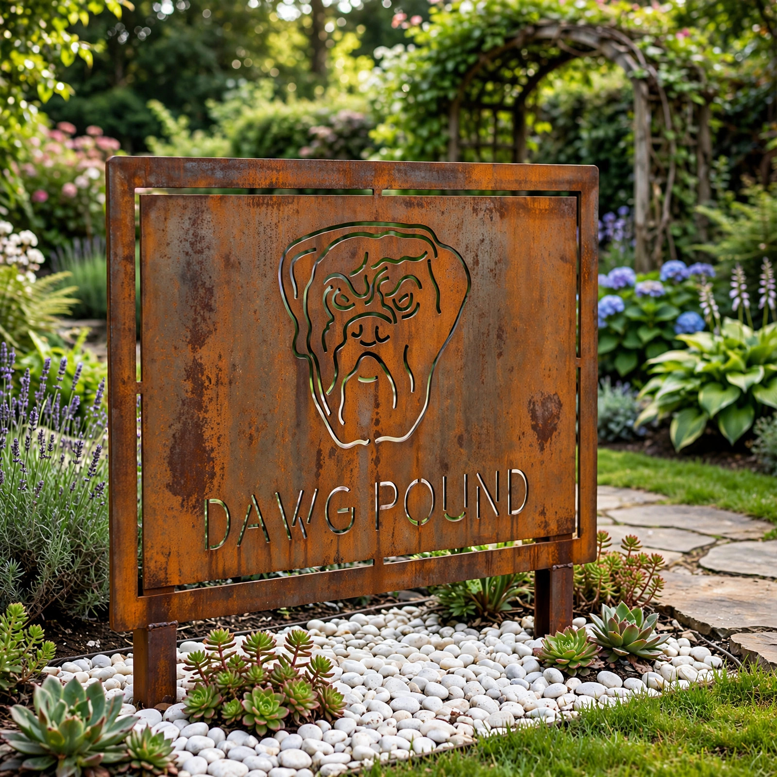 Cleveland Browns Dawg Pound Logo Metal Garden Panel – NFL American Football Fan Outdoor Decor Gift
