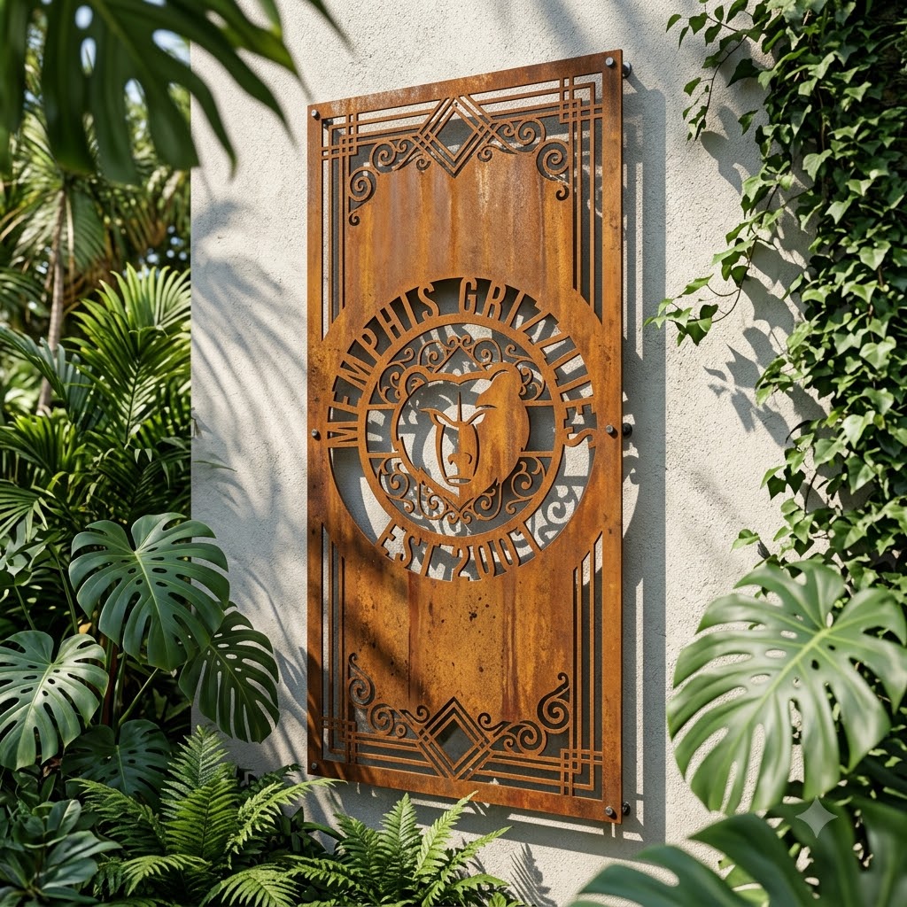 NBA Memphis Grizzlies Custom Metal Garden PanelBasketball Monogram Wall Art Home Decor