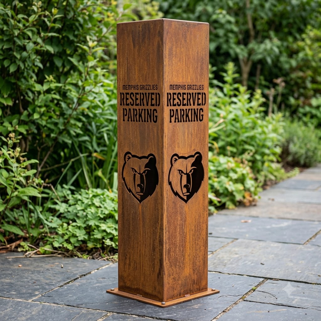 Memphis Grizzlies Reserved Parking Garden Metal ColumnNBA Fan Wall Art Home Decor