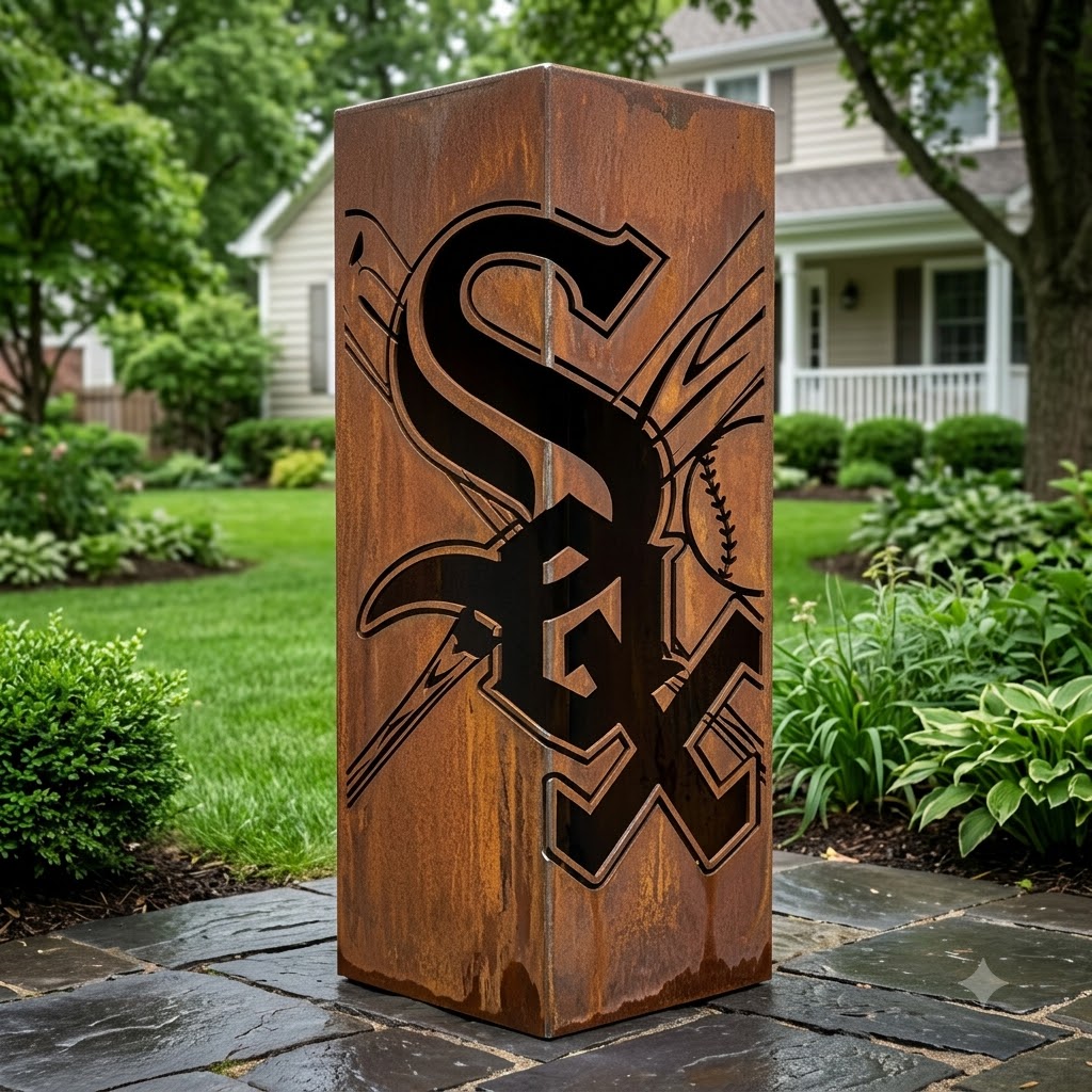 Chicago White Sox Logo Metal Sign LED Light MLB Fan Wall Art Decor