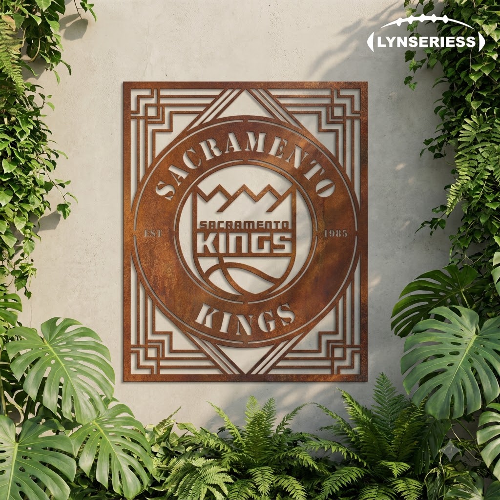 Sacramento Kings NBA Custom Metal Garden Panel Metal Wall Art Basketball Fan Gift Outdoor Patio Porch Vintage Dec