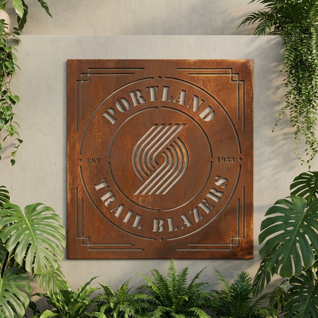 Portland Trail Blazers Custom Metal Garden PanelNBA Wall Art Home Decor