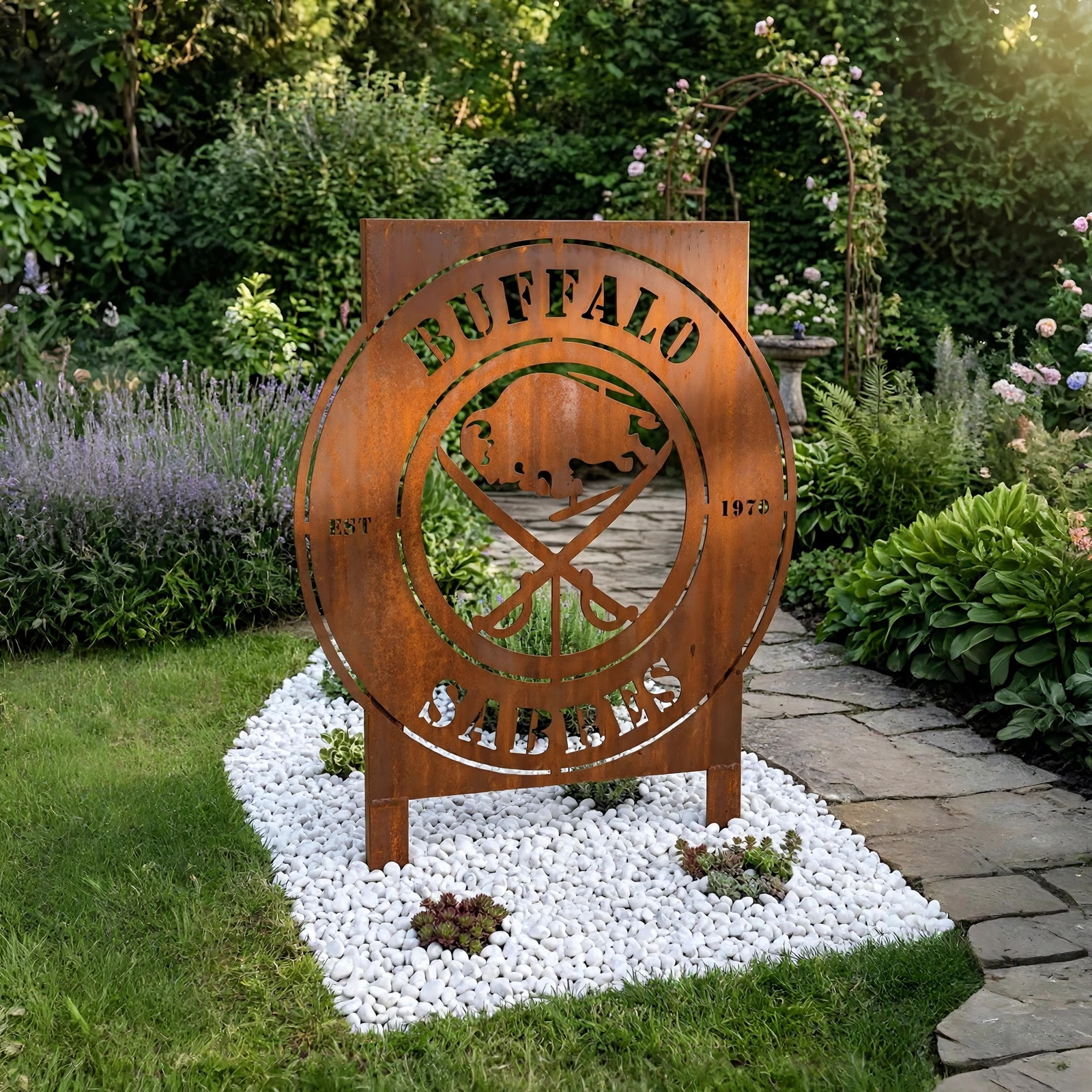 NHL Buffalo Sabres Metal Garden Panel Yard Art Outdoor Decor