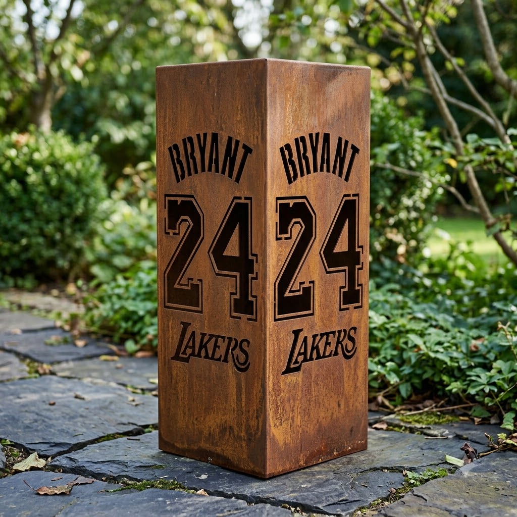 Custom Kobe Bryant 24 Los Angeles Lakers Garden Metal ColumnNBA Fan Wall Art Home Decor