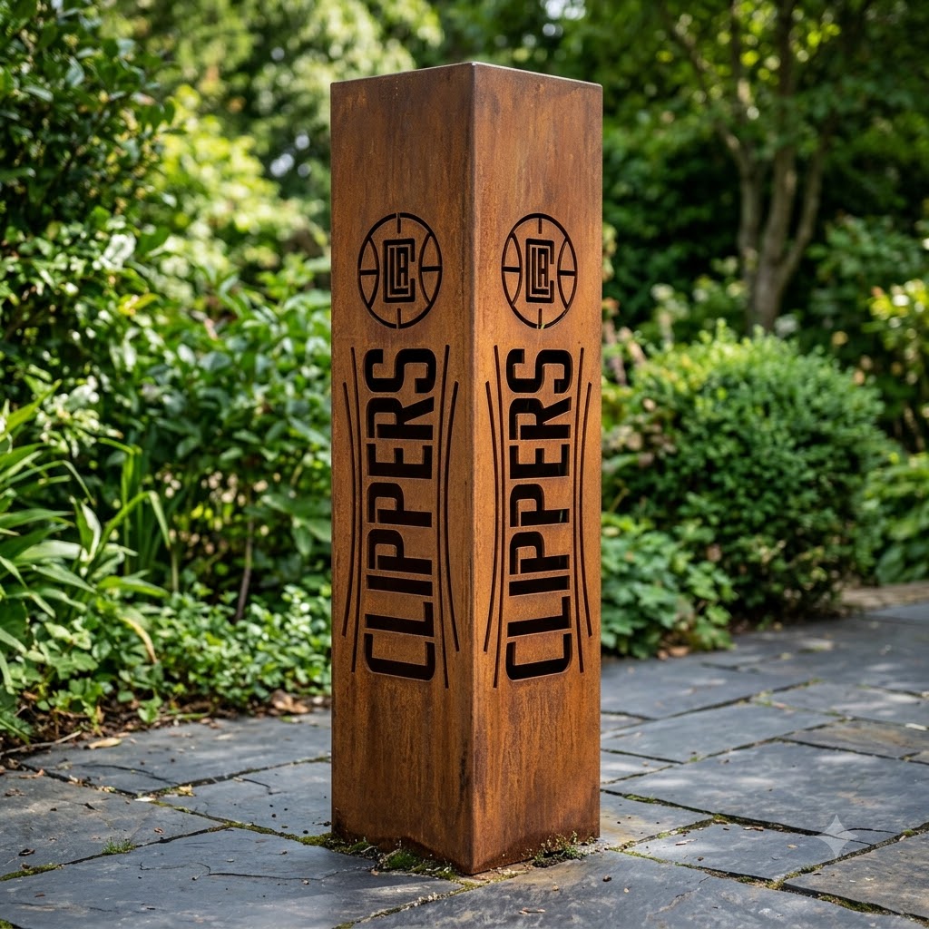 Los Angeles Clippers Logo Garden Metal ColumnNBA Fan Wall Art Home Decor