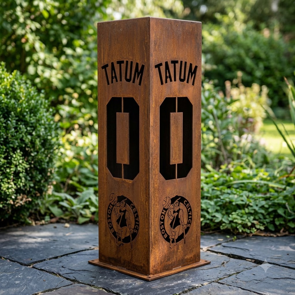 Custom Jayson Tatum 0 Boston Celticss Garden Metal ColumnNBA Fan Wall Art Home Decor