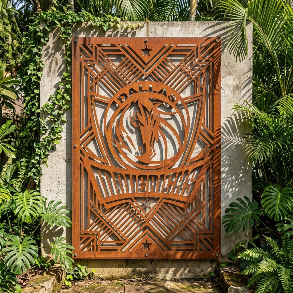 Dallas Mavericks Logo Custom Metal Garden PanelNBA Fan Wall Art Home Decor