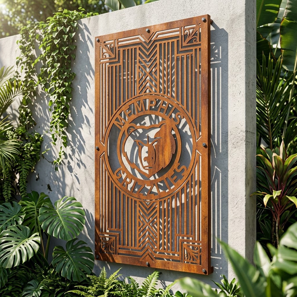NBA Memphis Grizzlies Custom Metal Garden PanelBasketball Wall Art Home Decor