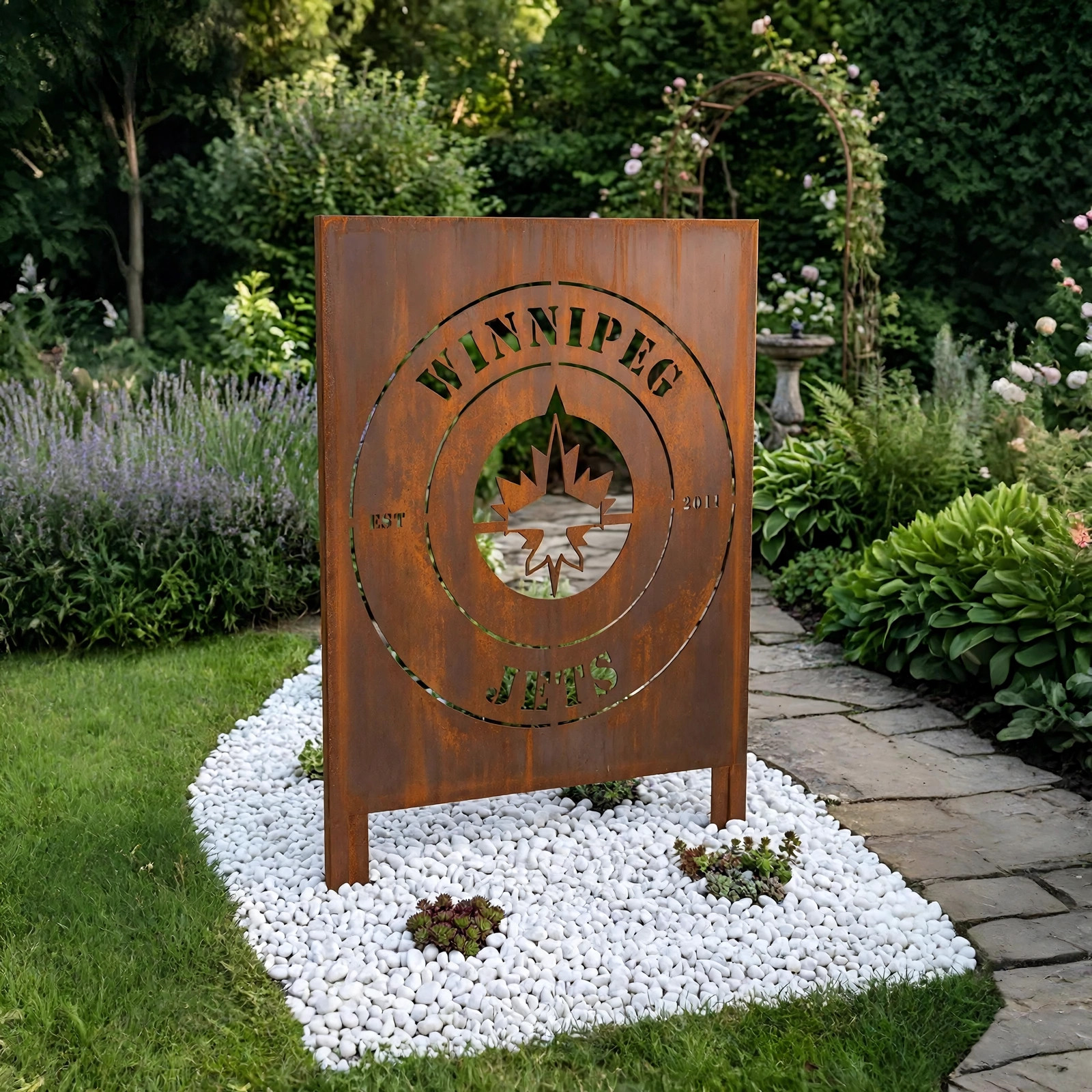 NHL Winnipeg Jets NHL Metal Wall Art Hockey Fan Gift Outdoor Patio Porch Vintage Decor Metal Garden Panel Yard Art Outdoor Decor