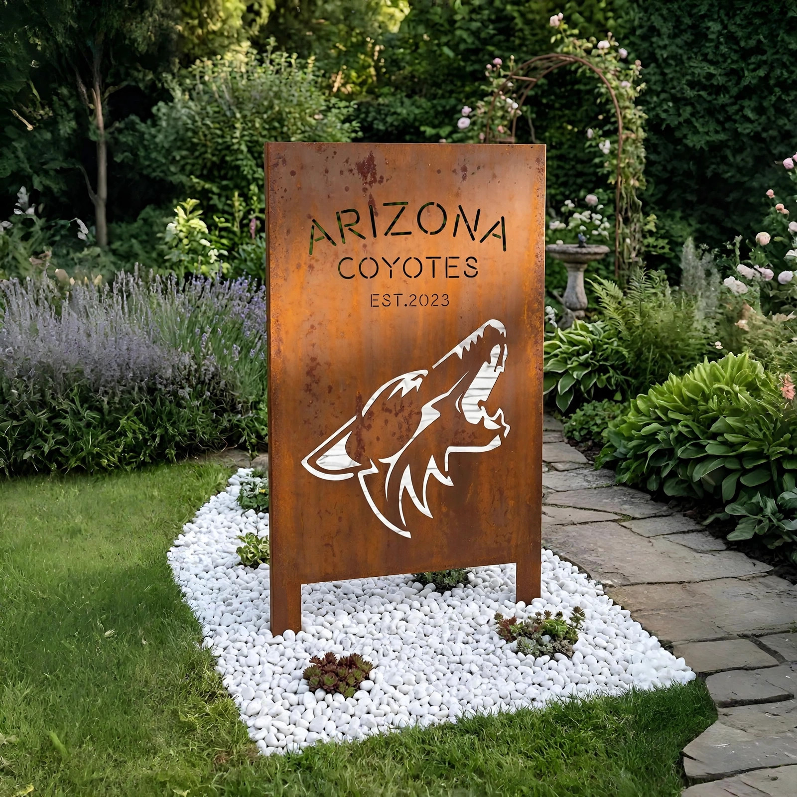 NHL Custom Arizona Coyotes Est 1996 NHL Home Bar Wall Art Decor Metal Garden Panel Yard Art Outdoor Decor