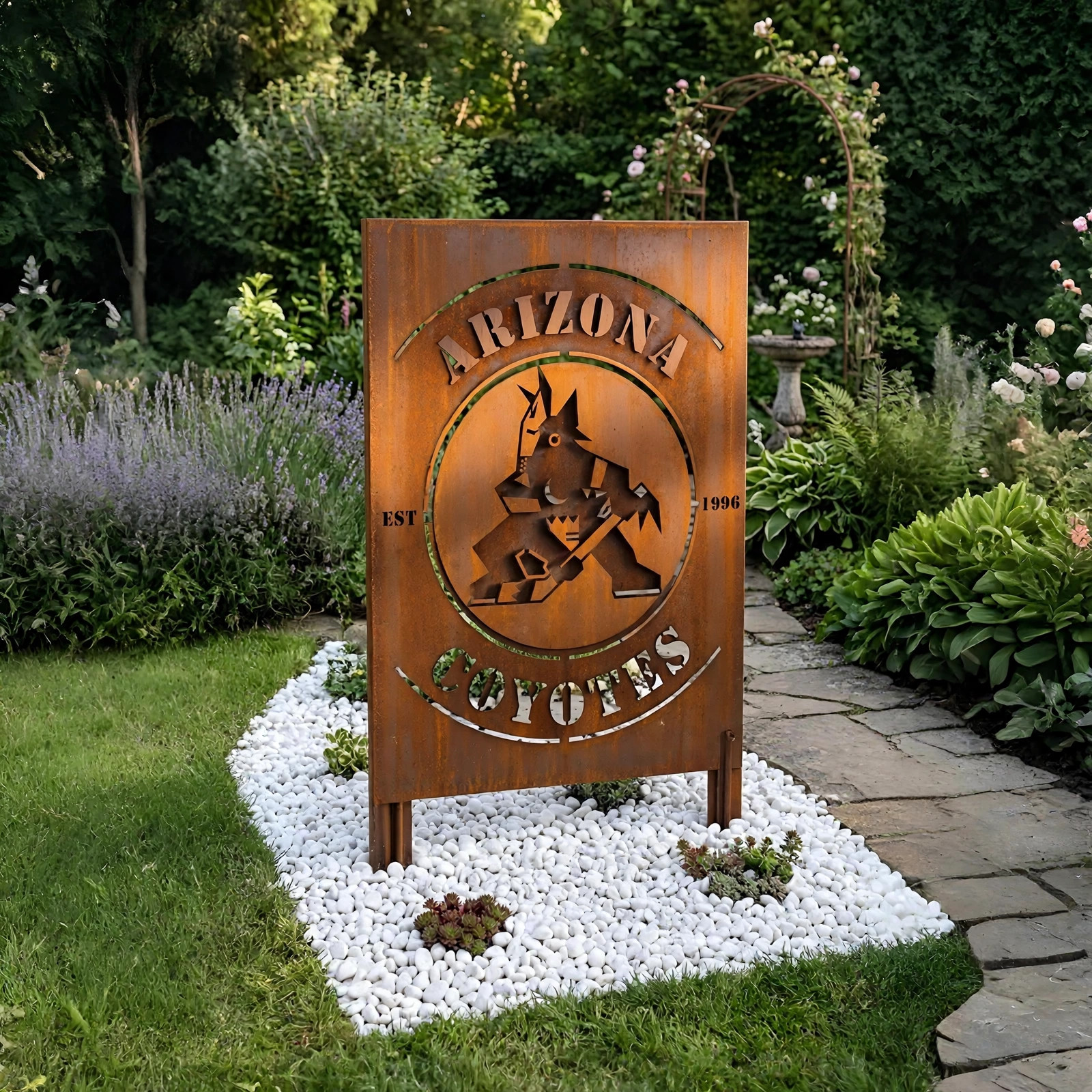 NHL Arizona Coyotes Metal Garden Panel Yard Art Outdoor Decor