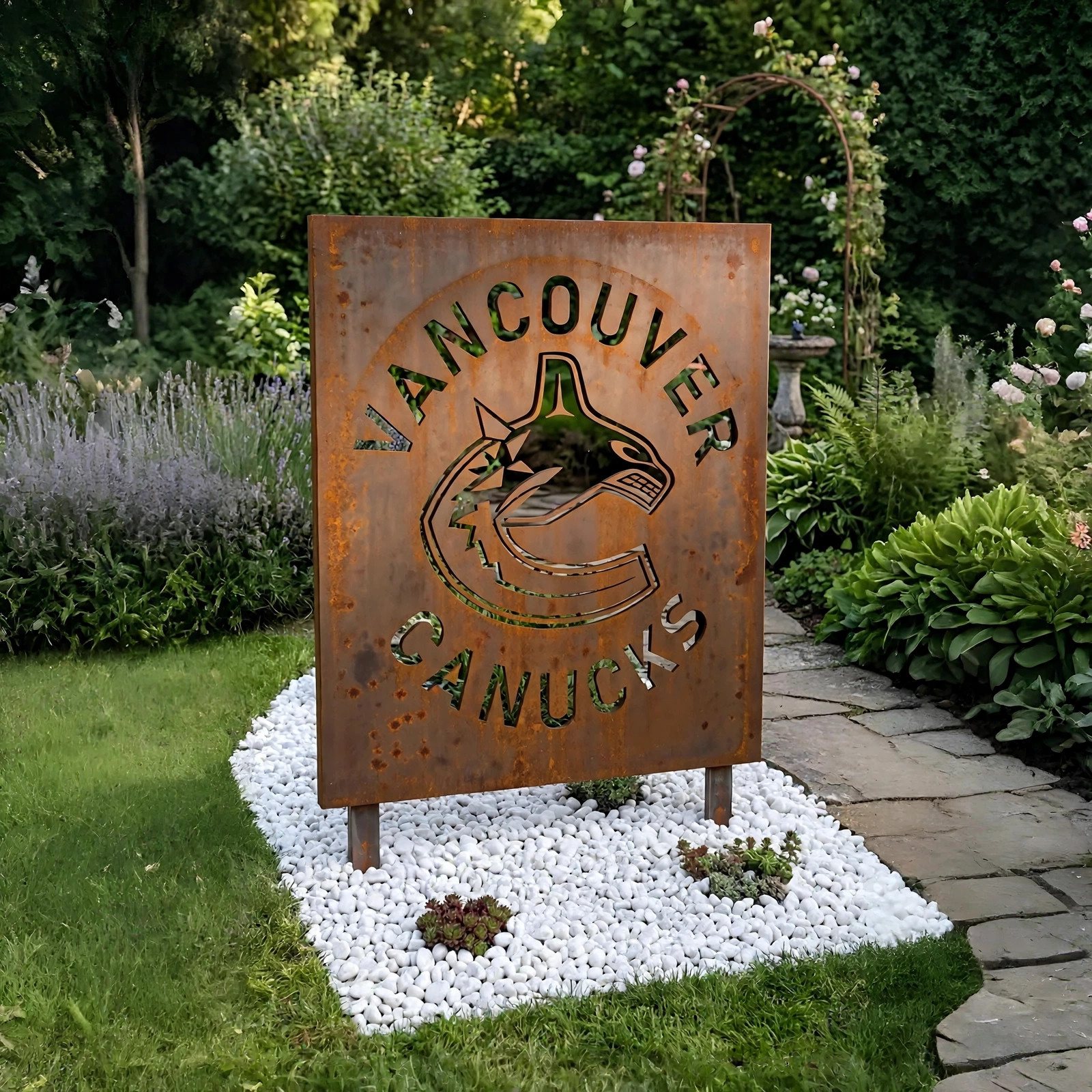 NHL  Vancouver Canucks Hockey Wall Art Home Decor Metal Garden Panel Yard Art Outdoor Decor