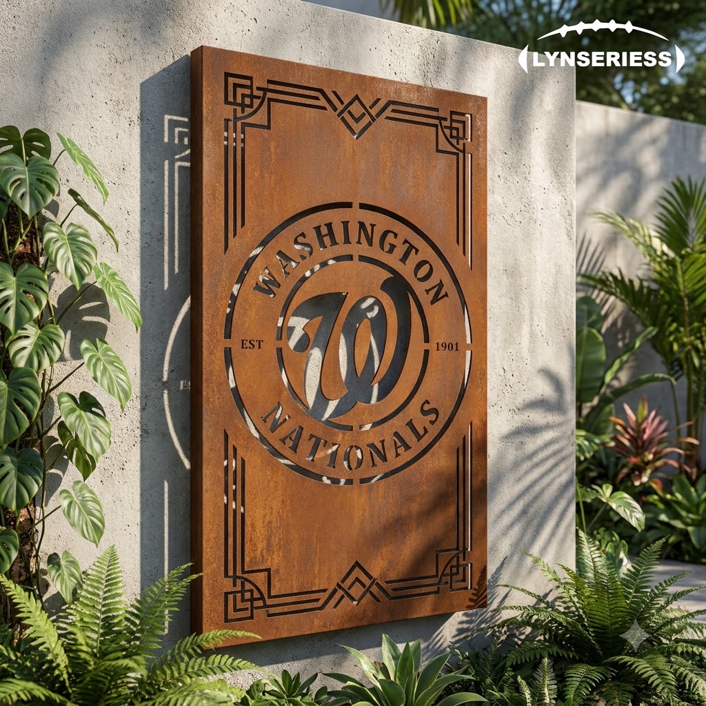 Washington Nationals MLB Metal Wall Panel Metal Wall Art Baseball Fan Gift Outdoor Patio Porch Vintage Decor