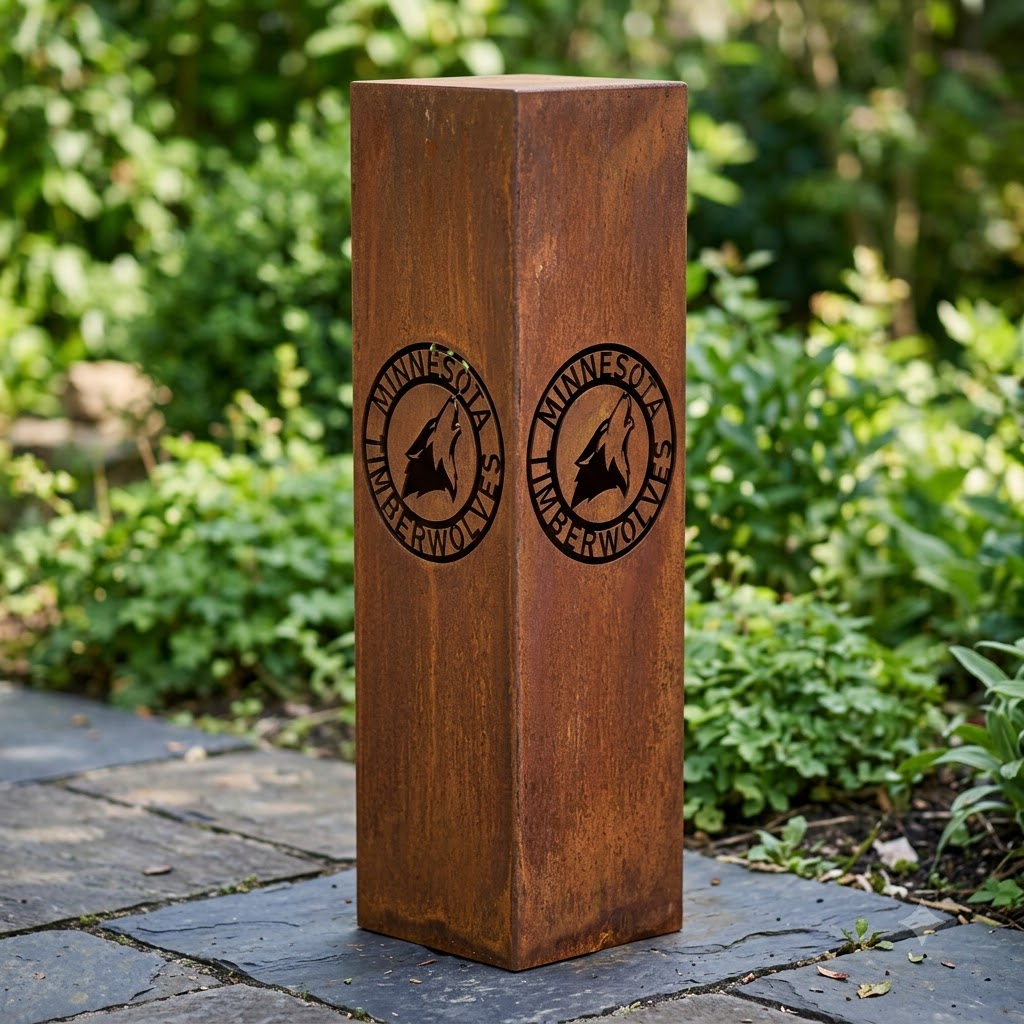 NBA MINNESOTA TIMBERWOLVES Garden Metal ColumnBasketball Wall Art Home Decor