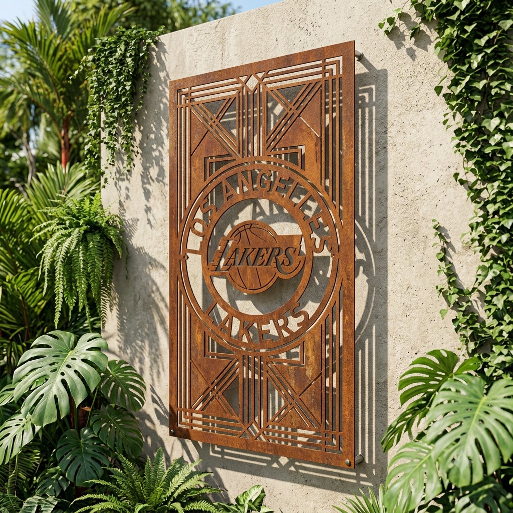 NBA LOS ANGELES LAKERS Custom Metal Garden PanelBasketball Wall Art Home Decor