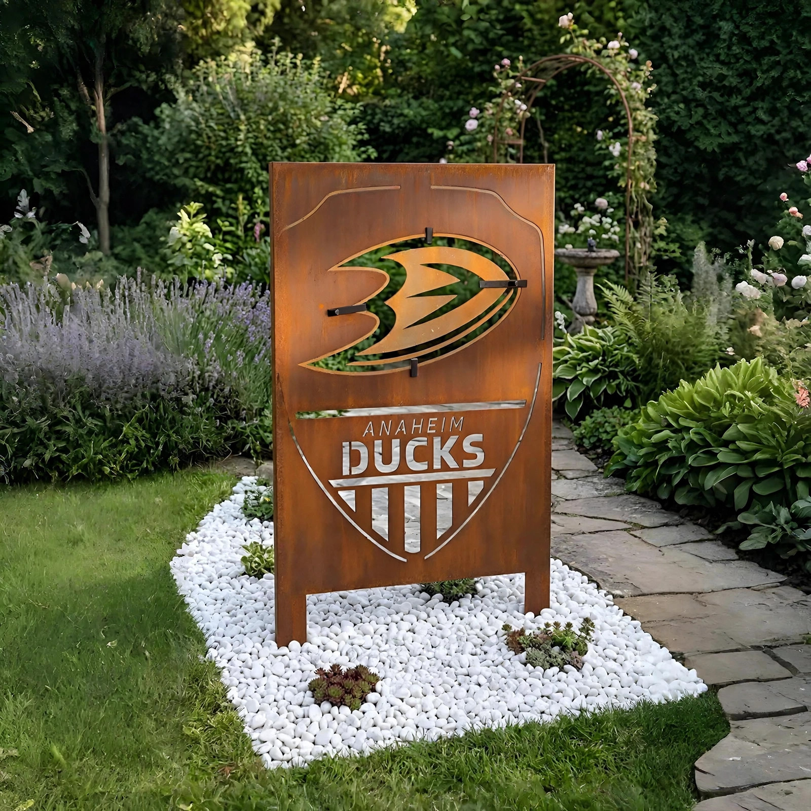 NHL Anaheim Ducks Shield Shape NHL Fan Wall Art Home Decor Metal Garden Panel Yard Art Outdoor Decor
