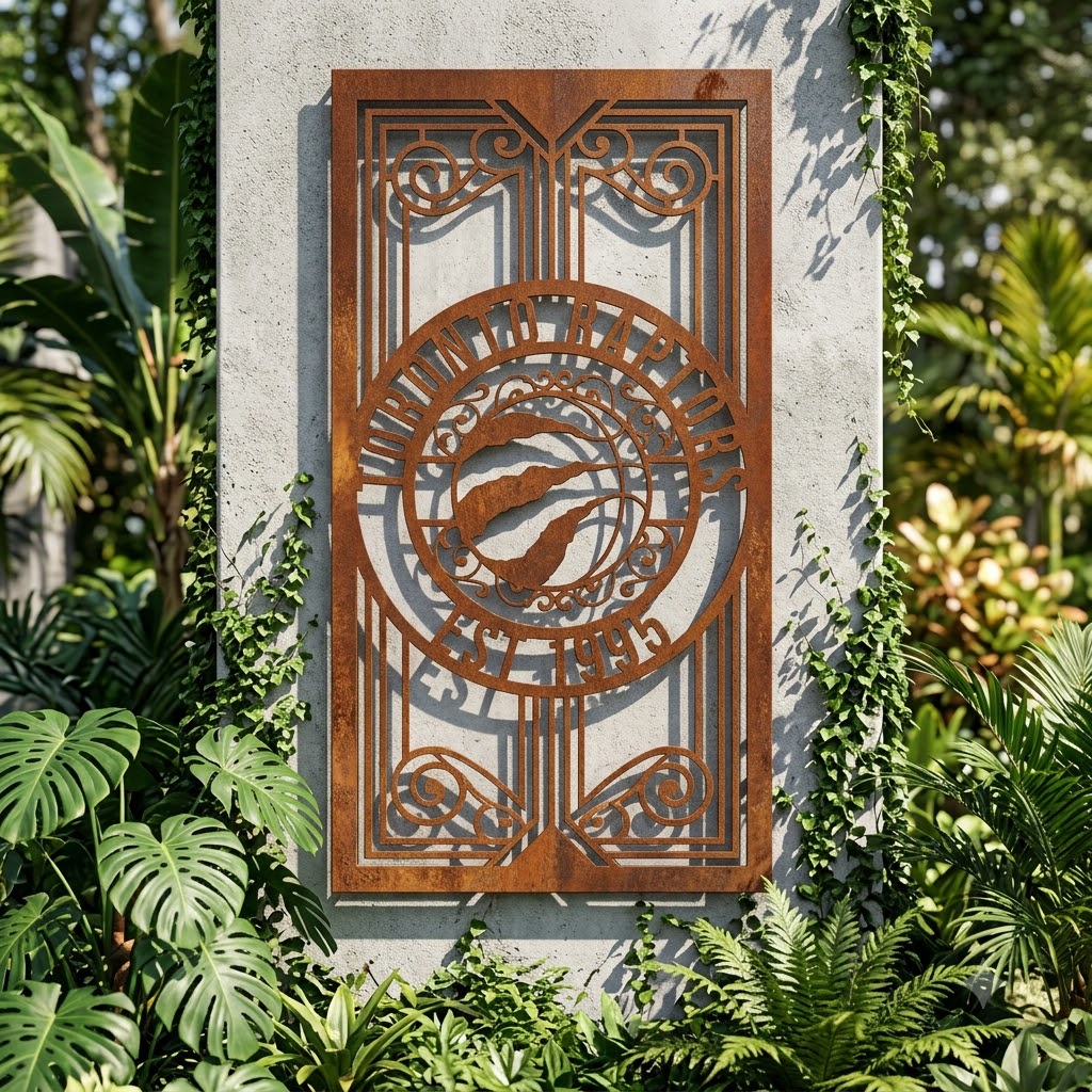 NBA Toronto Raptors Custom Metal Garden PanelBasketball Monogram Wall Art Home Decor
