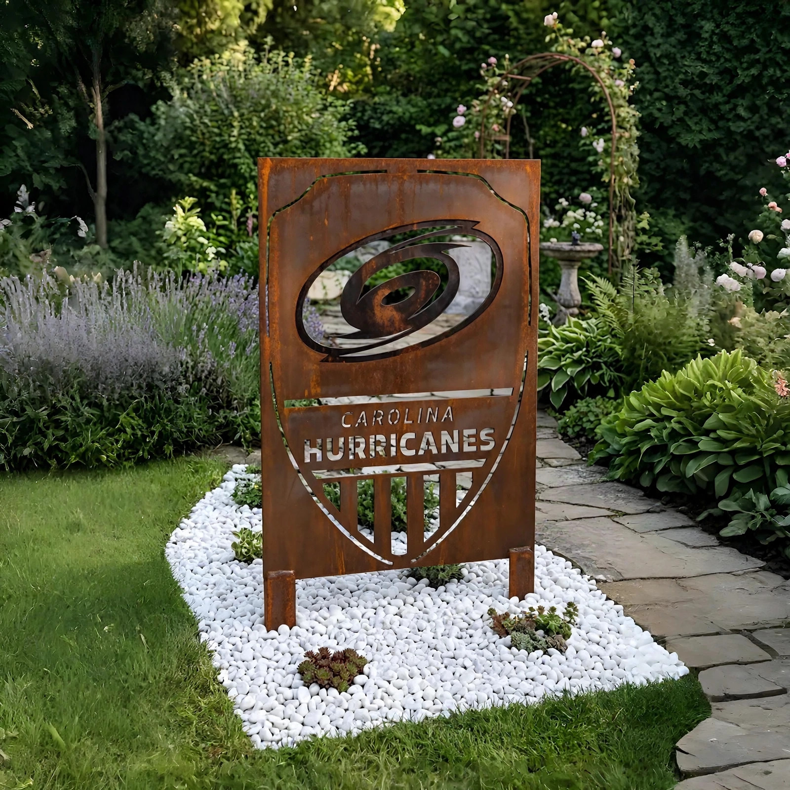 NHL Carolina Hurricanes Shield Shape NHL Fan Wall Art Home Decor Metal Garden Panel Yard Art Outdoor Decor