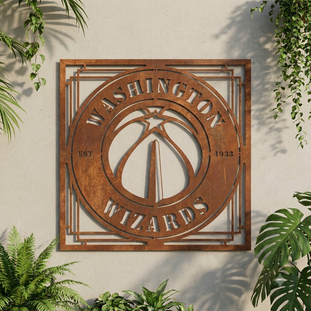 Washington Wizards Custom Metal Garden PanelNBA Wall Art Home Decor