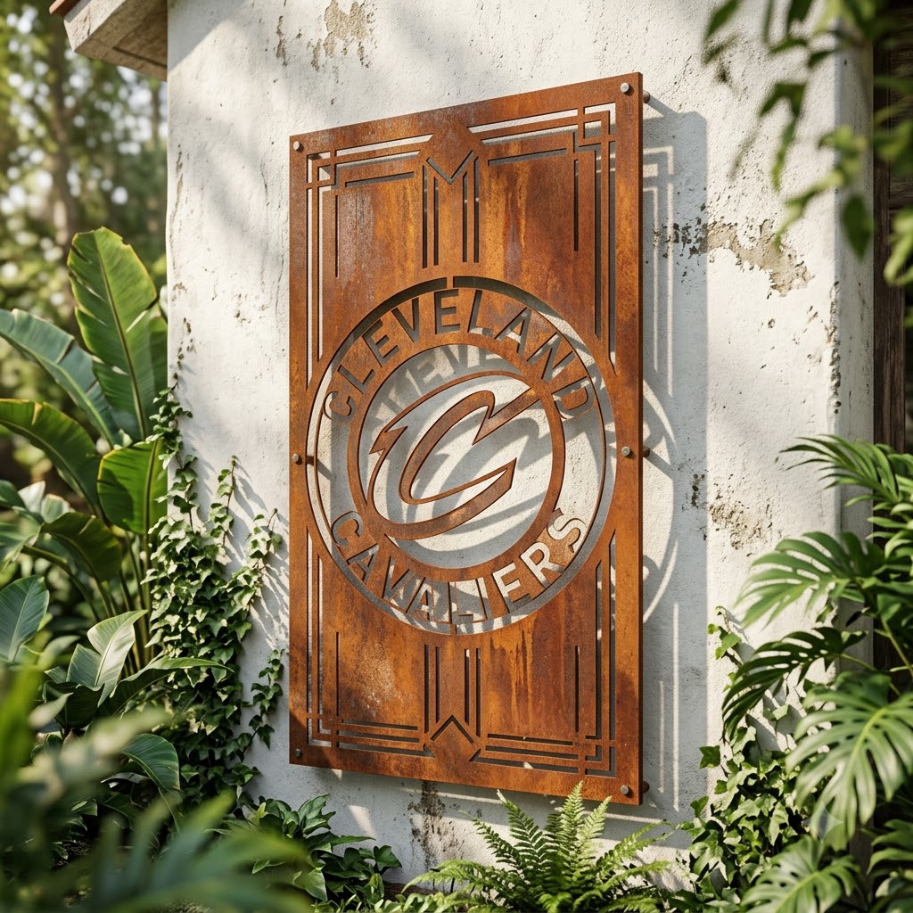NBA Cleveland Cavaliers Custom Metal Garden PanelBasketball Wall Art Home Decor