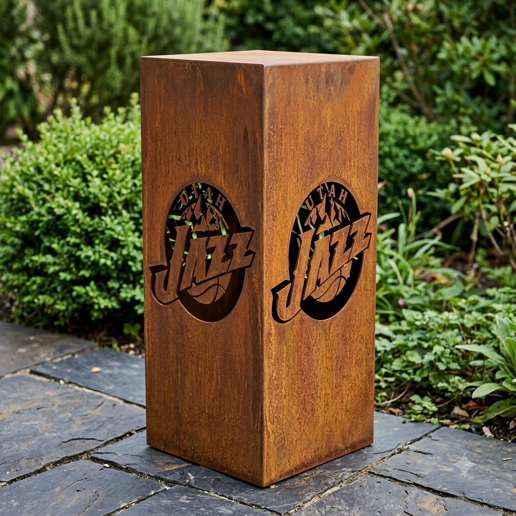 Utah Jazz Logo Garden Metal ColumnNBA Wall Art Home Decor