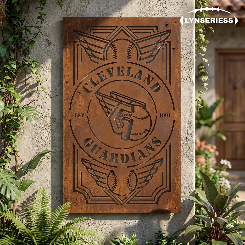 Cleveland Guardians Custom Logo Metal Wall Panel – MLB Baseball Fan Wall Decor Gift