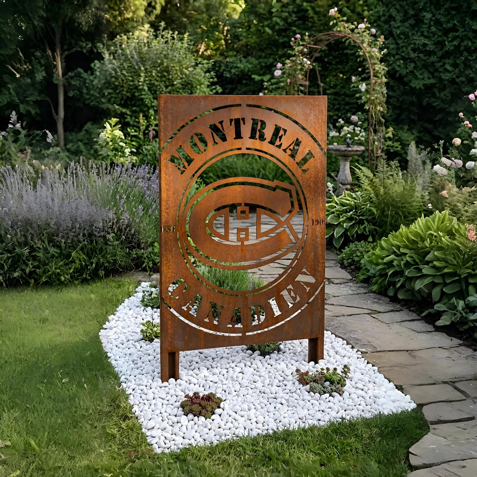 NHL Montreal Canadiens Metal Garden Panel Yard Art Outdoor Decor