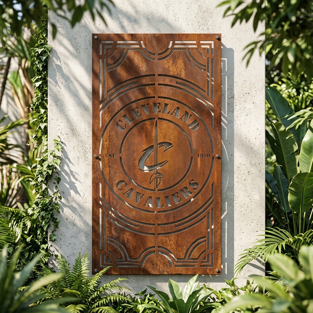 Cleveland Cavaliers Custom Metal Garden PanelNBA Wall Art Home Decor